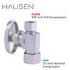 Hausen 1/2 in. Nominal Compression Inlet x 3/8 in. O.D. Compression Outlet Multi-Turn Straight Valve, 10PK HA-SS108-10